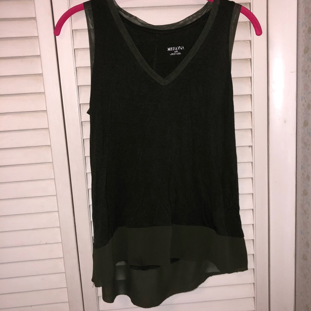 Green Mesh Tank Top - Picture 3 of 6